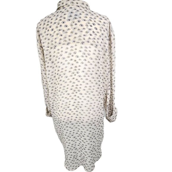 MUNTHE SAKS FIFTH AVENUE THIRD EYE NOVELTY Shirt Dress TUNIC BUTTON FRONT - Picture 6 of 10